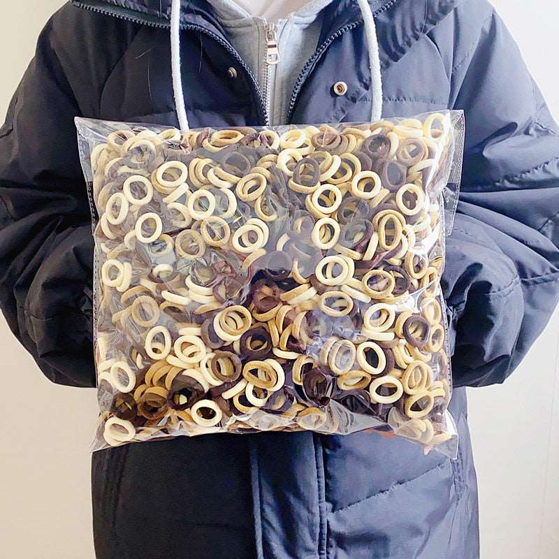 100/300/500PCS Colorful Basic Nylon Ealstic Hair Band For Girls Ponytail